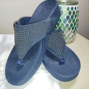 Vionic Platform Toe Post flip flop 8 Navy